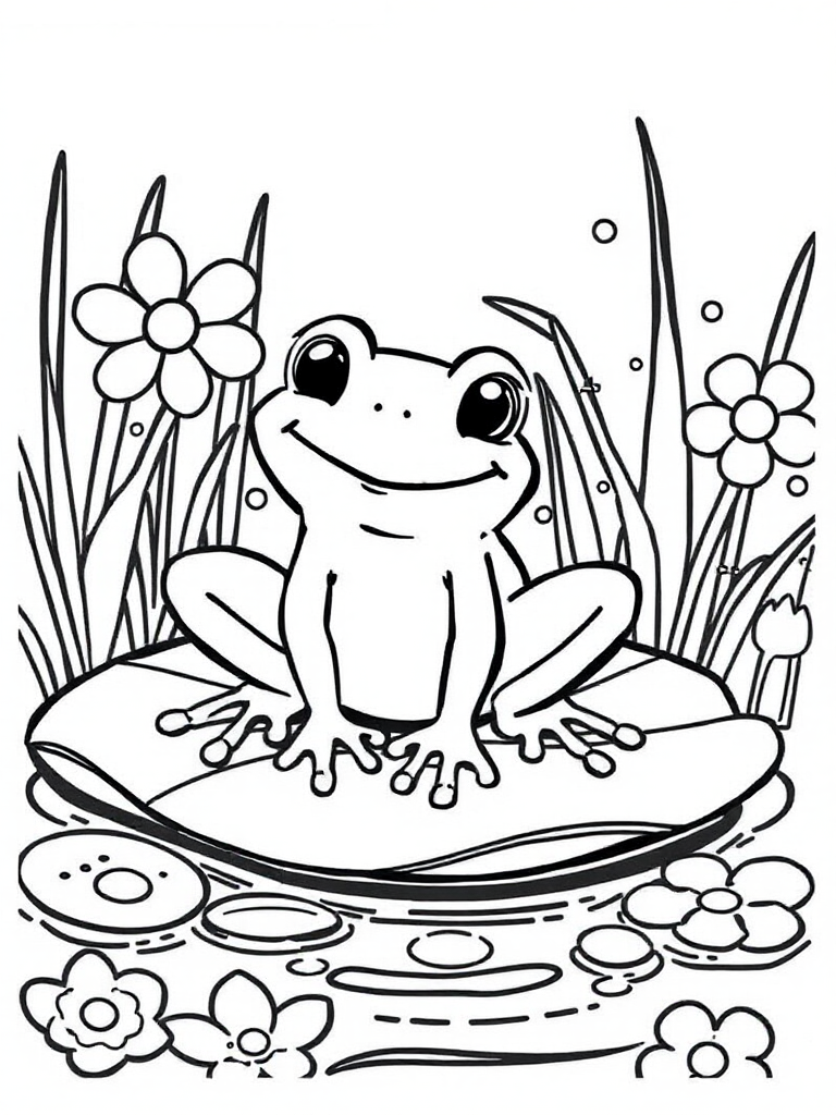 Frosch - Ausmalbild